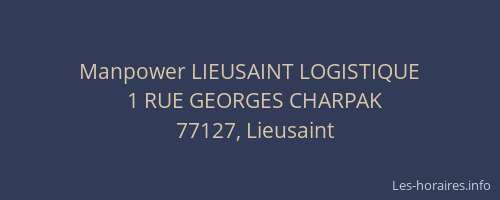 Manpower LIEUSAINT LOGISTIQUE
