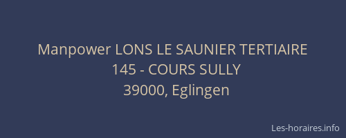 Manpower LONS LE SAUNIER TERTIAIRE
