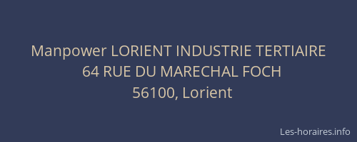 Manpower LORIENT INDUSTRIE TERTIAIRE