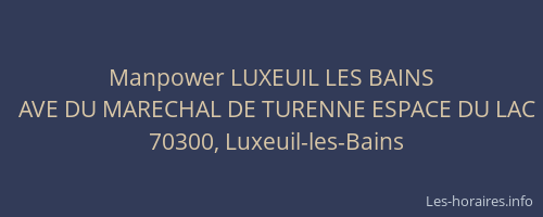 Manpower LUXEUIL LES BAINS