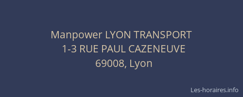 Manpower LYON TRANSPORT