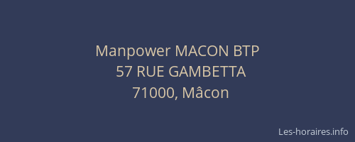 Manpower MACON BTP
