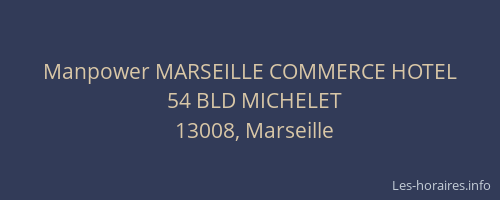 Manpower MARSEILLE COMMERCE HOTEL