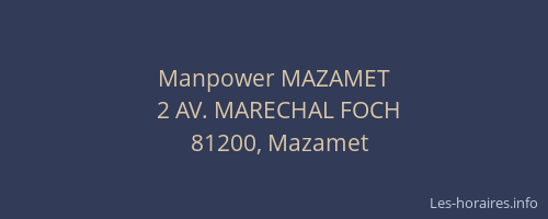 Manpower MAZAMET