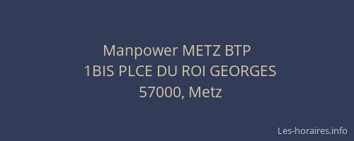 Manpower METZ BTP