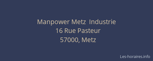 Manpower Metz  Industrie