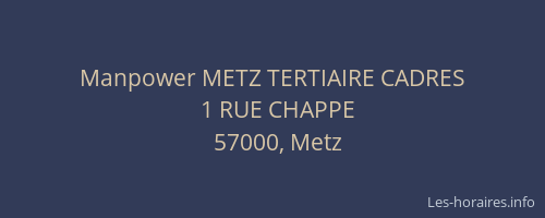 Manpower METZ TERTIAIRE CADRES