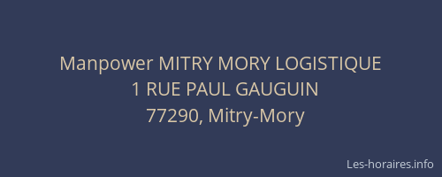 Manpower MITRY MORY LOGISTIQUE