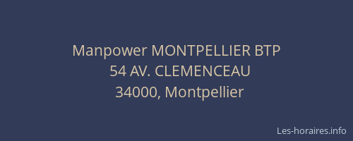 Manpower MONTPELLIER BTP
