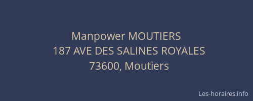 Manpower MOUTIERS