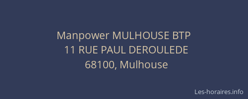 Manpower MULHOUSE BTP