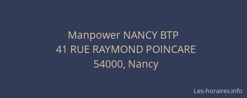 Manpower NANCY BTP
