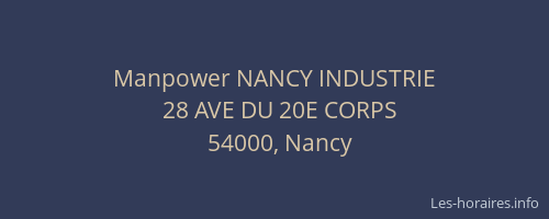 Manpower NANCY INDUSTRIE