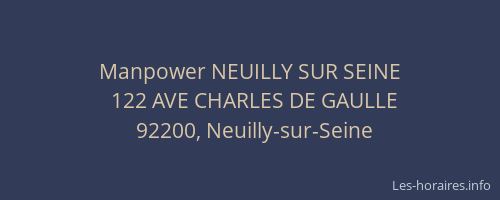 Manpower NEUILLY SUR SEINE