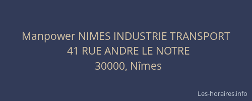 Manpower NIMES INDUSTRIE TRANSPORT