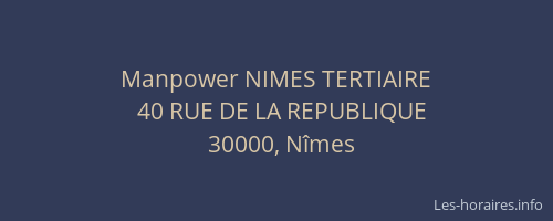 Manpower NIMES TERTIAIRE