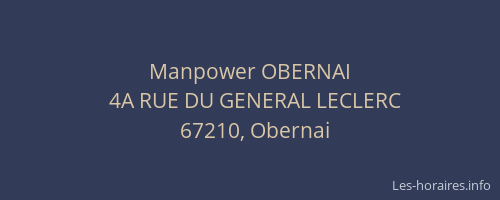 Manpower OBERNAI