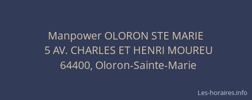 Manpower OLORON STE MARIE