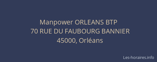 Manpower ORLEANS BTP