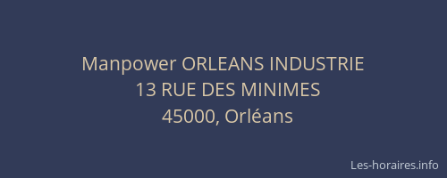 Manpower ORLEANS INDUSTRIE