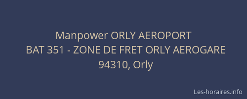 Manpower ORLY AEROPORT