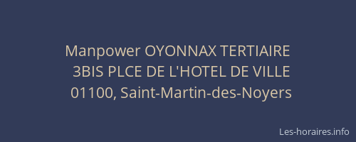 Manpower OYONNAX TERTIAIRE