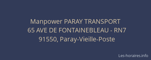 Manpower PARAY TRANSPORT
