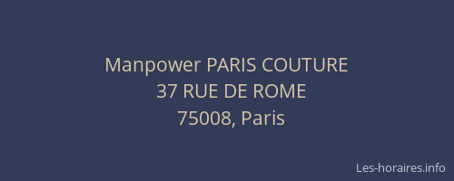 Manpower PARIS COUTURE