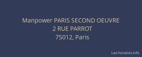 Manpower PARIS SECOND OEUVRE