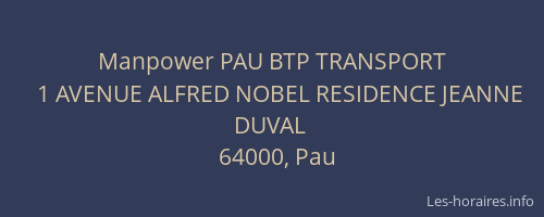 Manpower PAU BTP TRANSPORT