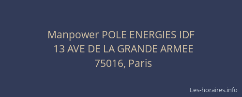Manpower POLE ENERGIES IDF