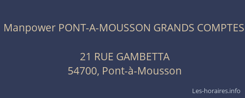 Manpower PONT-A-MOUSSON GRANDS COMPTES
