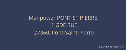 Manpower PONT ST PIERRE