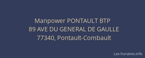 Manpower PONTAULT BTP