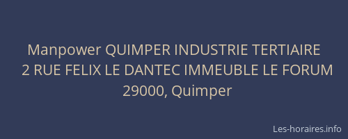 Manpower QUIMPER INDUSTRIE TERTIAIRE