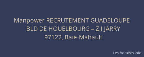 Manpower RECRUTEMENT GUADELOUPE