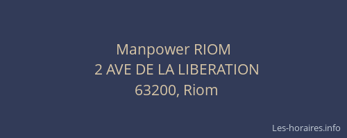 Manpower RIOM