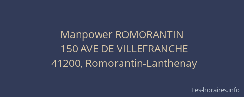 Manpower ROMORANTIN