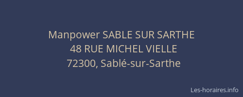 Manpower SABLE SUR SARTHE