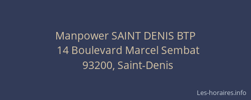 Manpower SAINT DENIS BTP