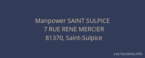Manpower SAINT SULPICE