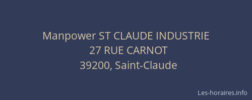 Manpower ST CLAUDE INDUSTRIE