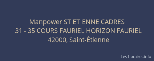 Manpower ST ETIENNE CADRES