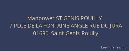 Manpower ST GENIS POUILLY