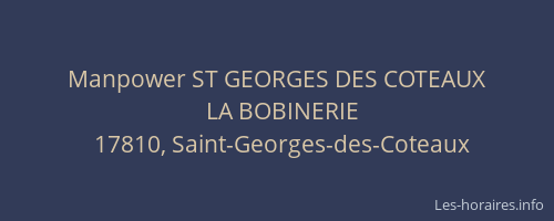 Manpower ST GEORGES DES COTEAUX