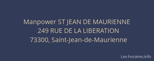 Manpower ST JEAN DE MAURIENNE