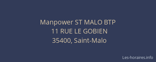 Manpower ST MALO BTP