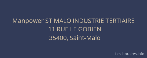 Manpower ST MALO INDUSTRIE TERTIAIRE