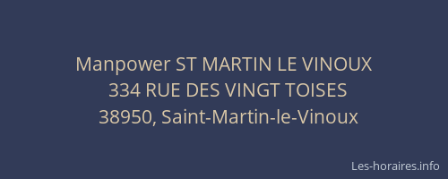 Manpower ST MARTIN LE VINOUX