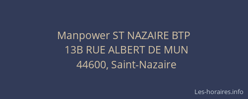 Manpower ST NAZAIRE BTP